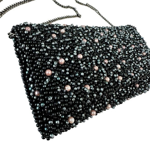 Aldo Beaded Crossbody Clutch Handbag, Black - Picture 1 of 6
